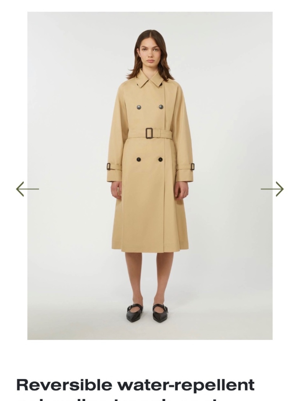 Max Mara - REVERSIBLE WATER-REPELLENT GABARDINE TRENCH COAT - BEIGE